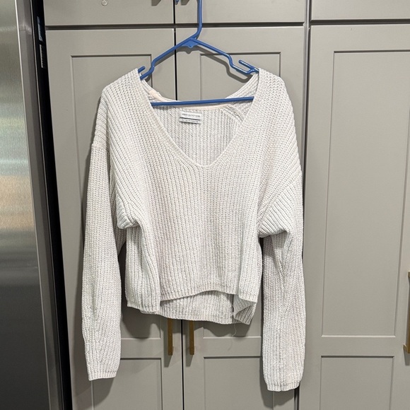 Urban outfitters chunky cream white cropped sweater M - Picture 1 of 3